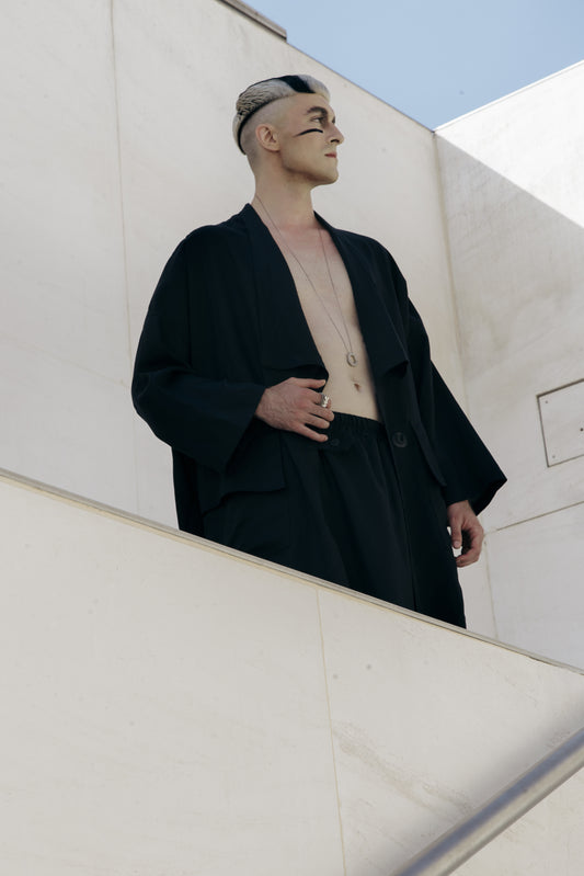RETRO-FUTURE Unisex linen duster kimono