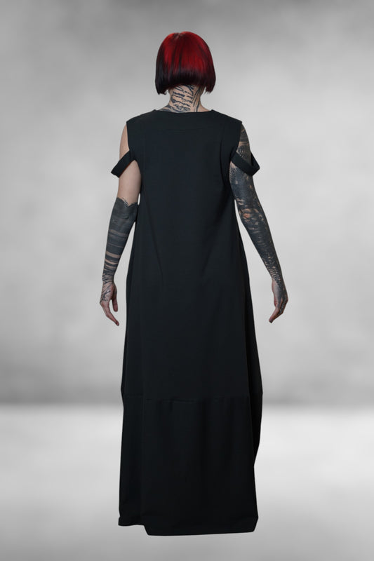 MERIDIAN Long cotton blend dress