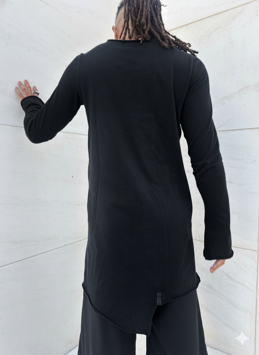 T-SHIRT ASSIMETRICA MANICA LUNGA - REI 霊