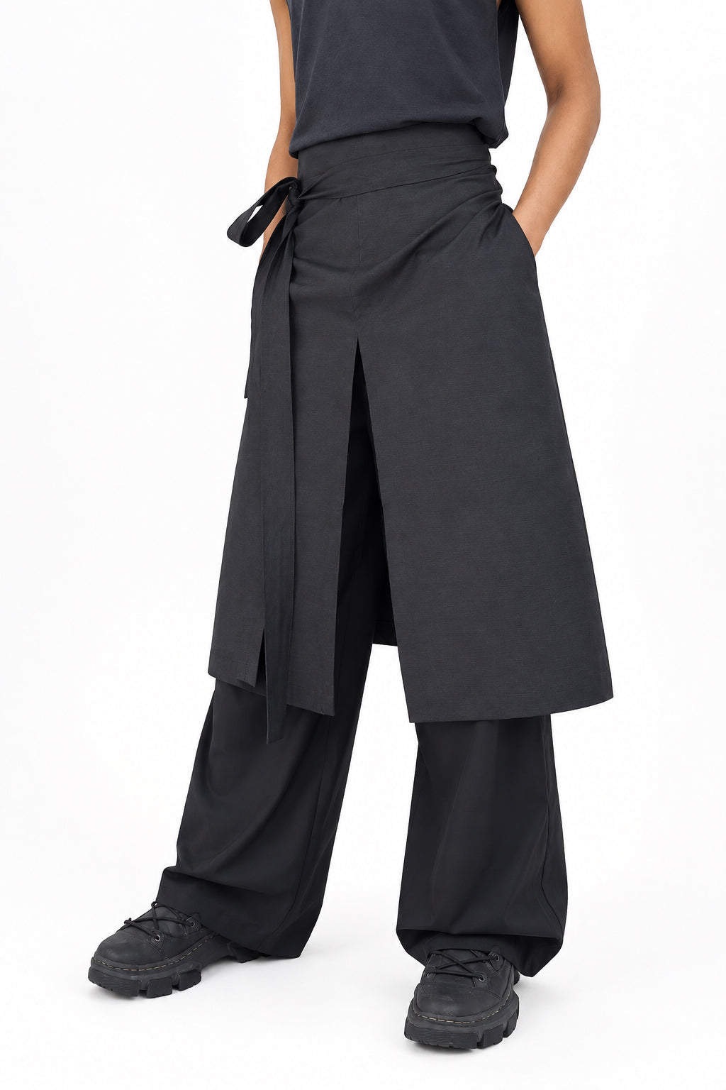 WRAP MIDI SKIRT - TAI 体