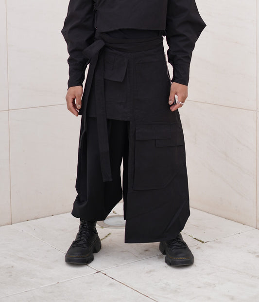 FALDA CRUZADA ASIMETRICA CARGO - RYŪ (流)