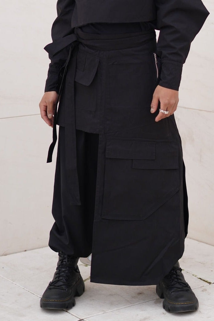 FALDA CRUZADA ASIMETRICA CARGO - RYŪ (流)