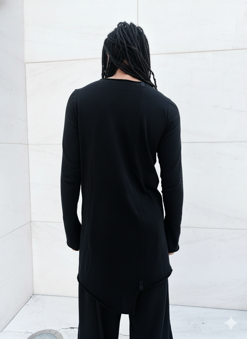 T-SHIRT ASSIMETRICA MANICA LUNGA - REI 霊