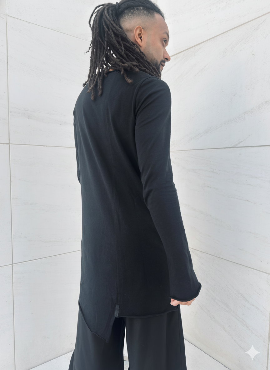 T-SHIRT ASSIMETRICA MANICA LUNGA - REI 霊