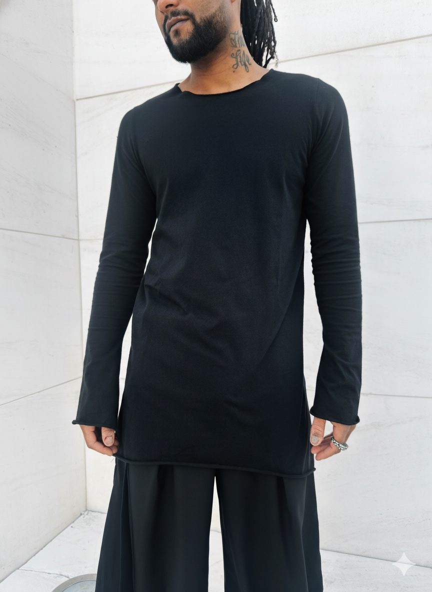 T-SHIRT ASSIMETRICA MANICA LUNGA - REI 霊