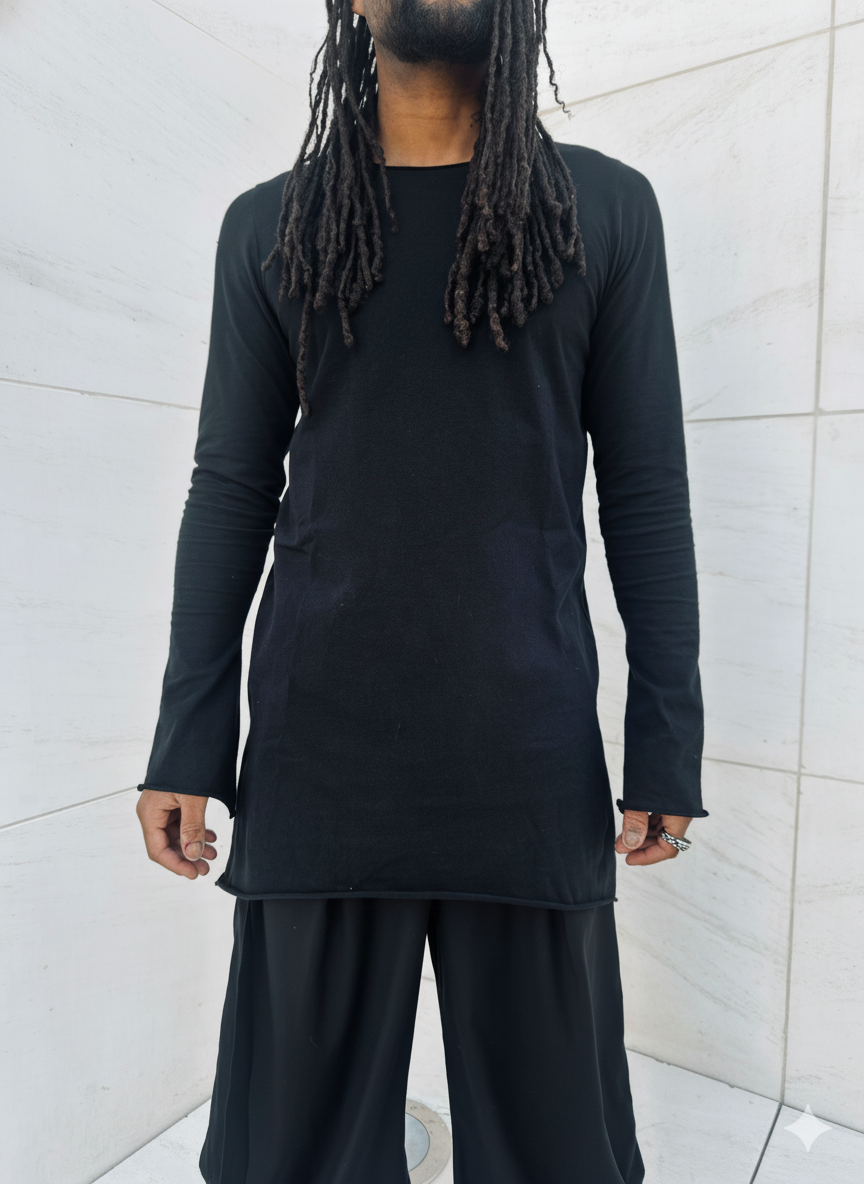 T-SHIRT ASSIMETRICA MANICA LUNGA - REI 霊