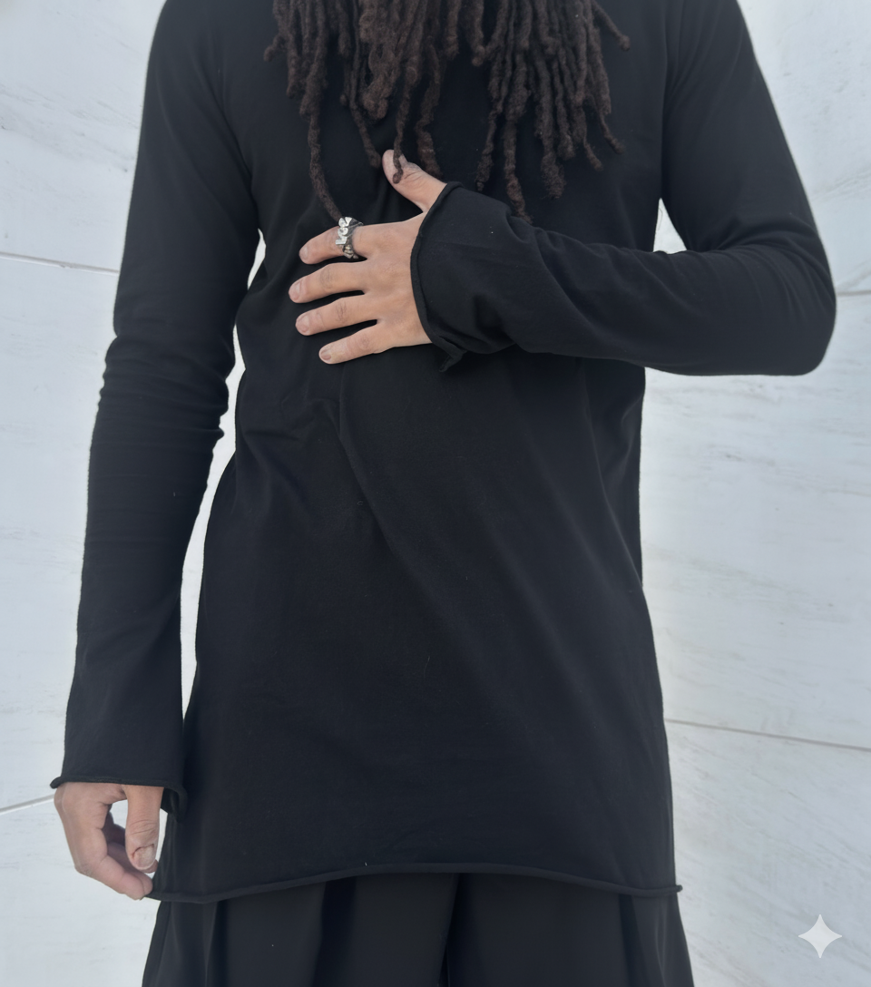 T-SHIRT ASSIMETRICA MANICA LUNGA - REI 霊