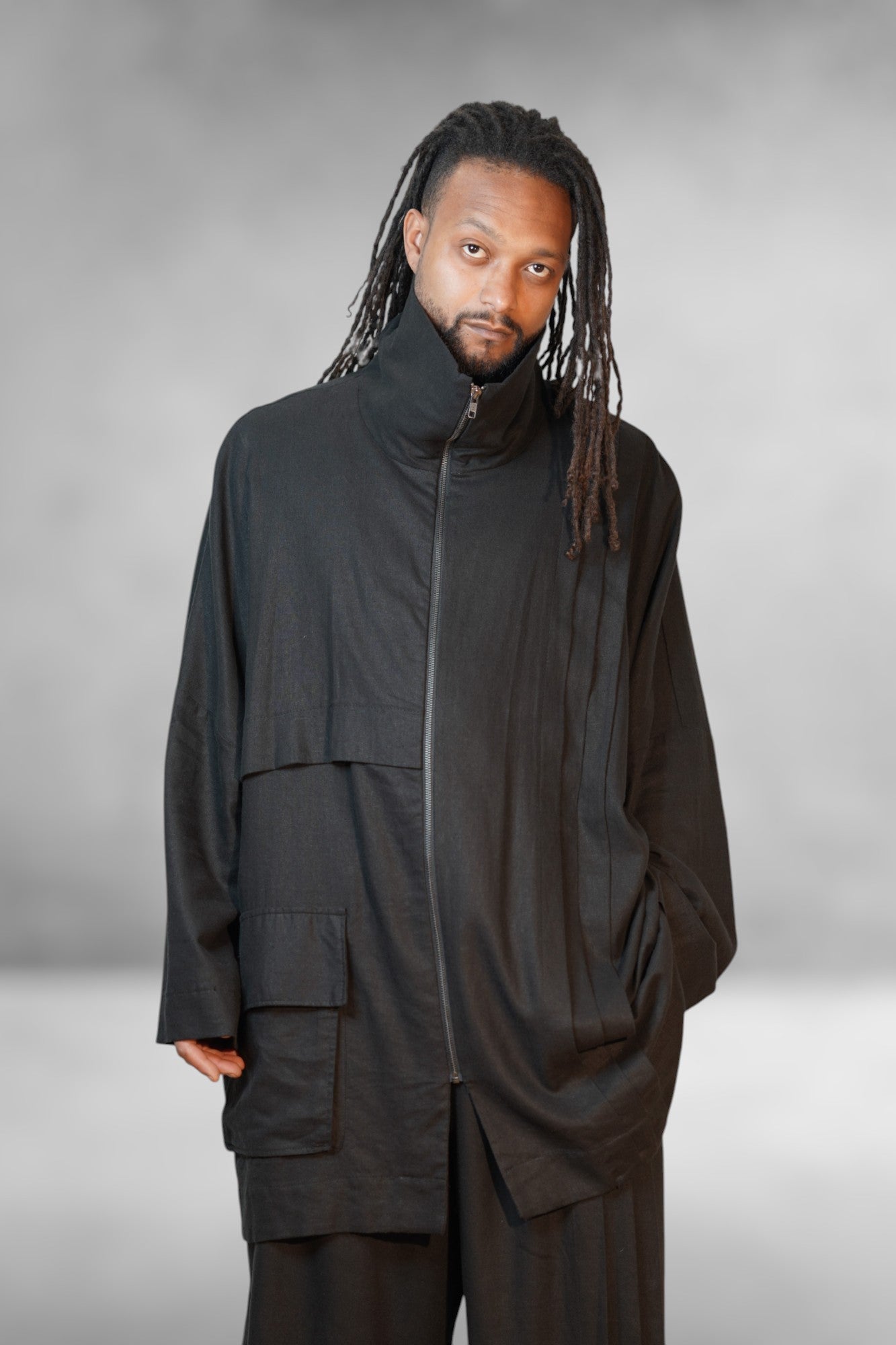 WAVES                                                                                                     Unisex pleated linen jacket - ONLY 2 LEFT!